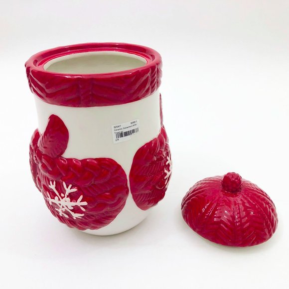Ceramic Snowman Mitts Treat Jar 9 x 5 inches - Picture 5 of 7